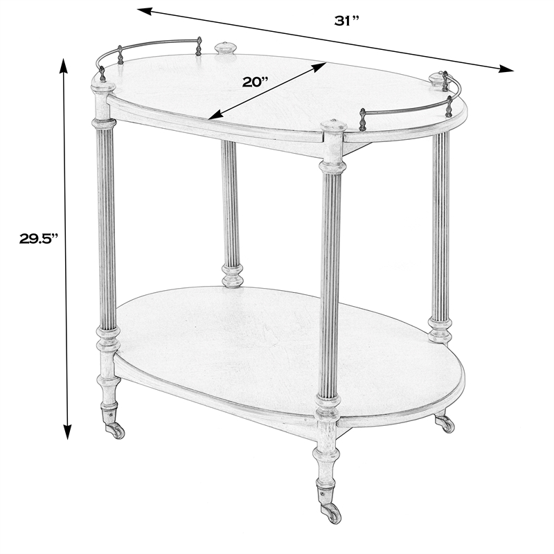 Butler Specialty Company Kathleen 2 Tier Bar Cart - Antique Beige