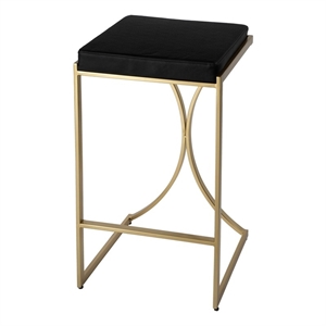 Butler Specialty Company Natalya 31&quot Upholstered Bar Stool - Black / Gold