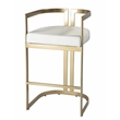 Butler Specialty Company Clarence Faux Leather 35&quot Barstool - White / Gold