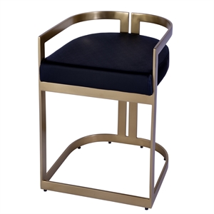 Butler Specialty Company Clarence Faux Leather 22&quot Dining Stool - Black / Gold