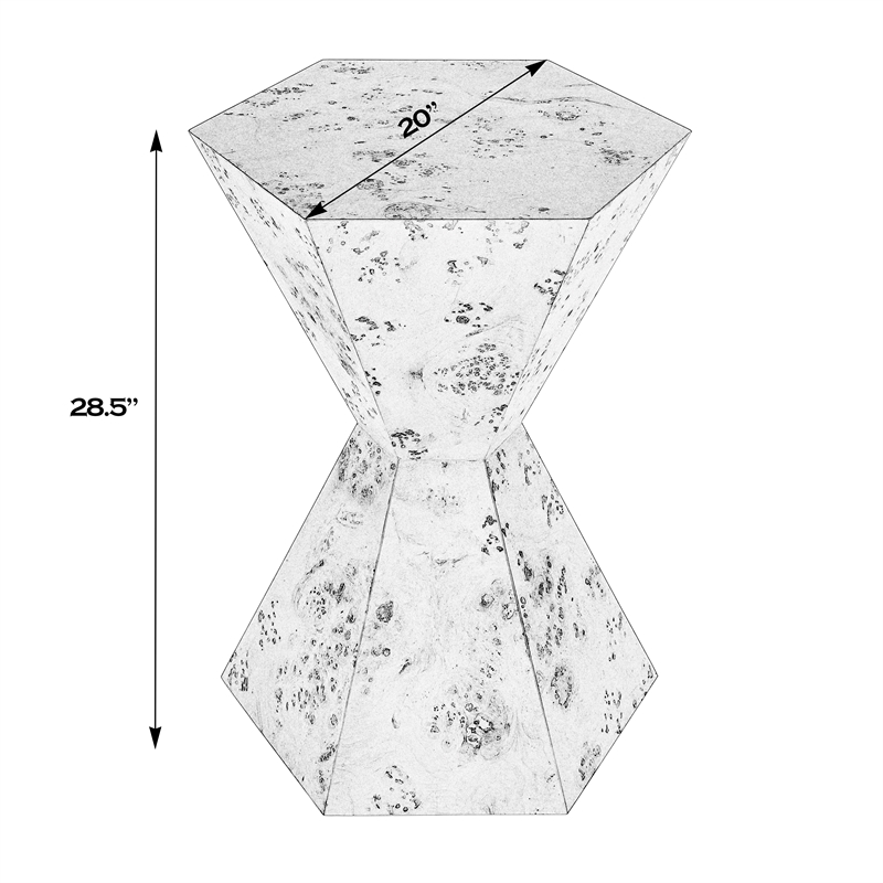 Butler Specialty Company Billie Burl Wood Hexagon Side Table - Light Burl