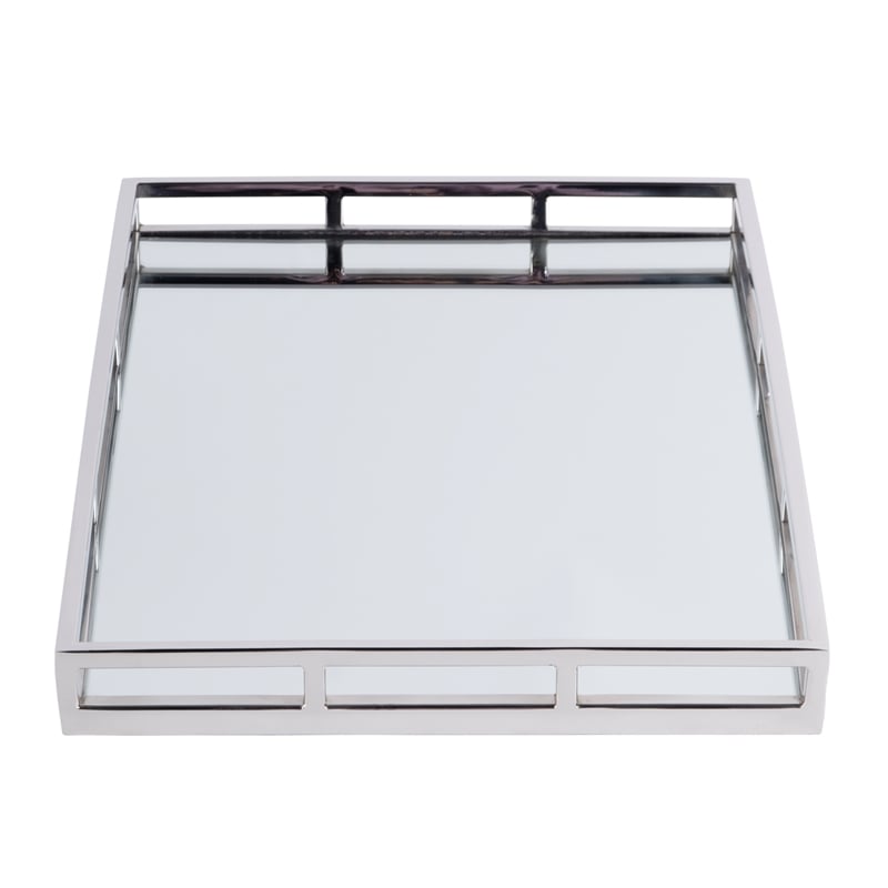 Butler Specialty Winona Stainless Steel And Mirrored Serving Tray - Silver
