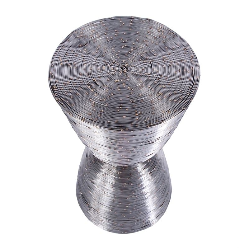 Butler Specialty Company Angelo Drum End Table - Polished Silver