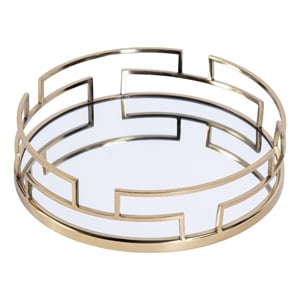 Butler Specialty Company Cecil  Mirrored Round Serving Tray - Polished Gold