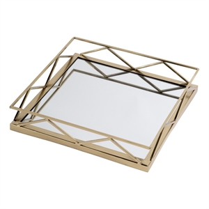 Butler Specialty Company Lydon Rectangle Mirrored Serving Tray - Polished Gold