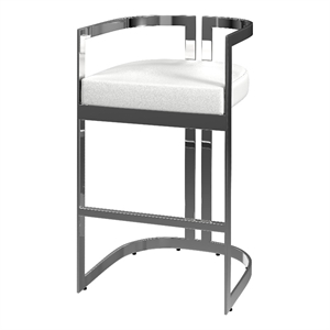 Butler Specialty Company Clarence Faux Leather 28&quot Barstool - Nickel Plated