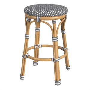 Butler Specialty Company Tobias 24.5&quot Rattan Outdoor Counter Stool - Gray/White