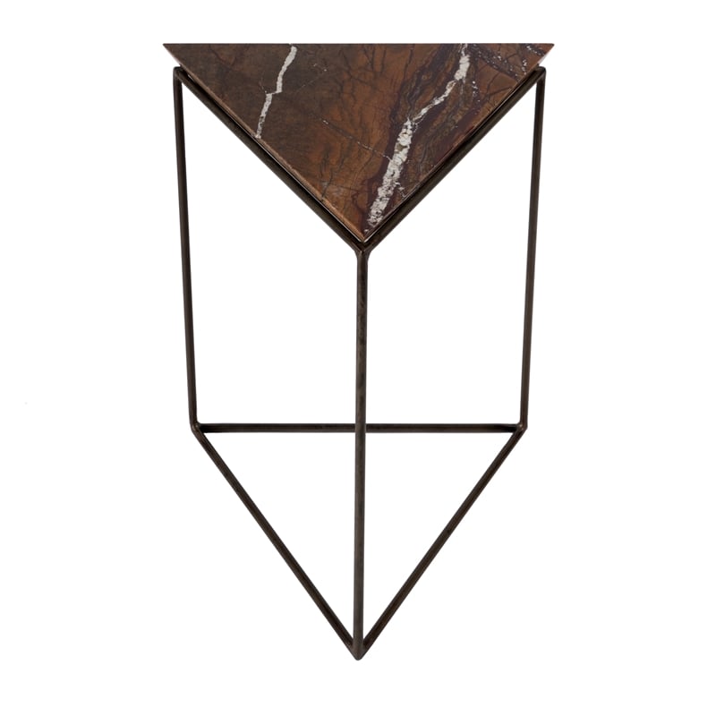 Butler Specialty Company Addis Triangular Marble and Iron Side Table - Brown