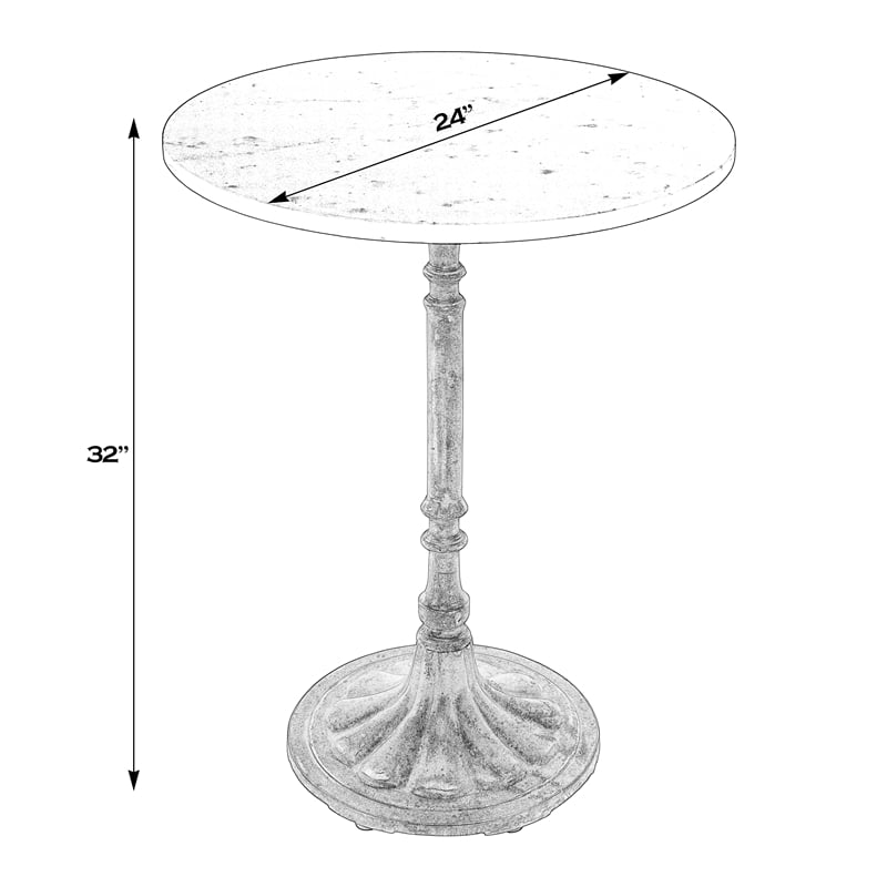 Butler Specialty Company Elio Round Marble and Iron Accent Table
