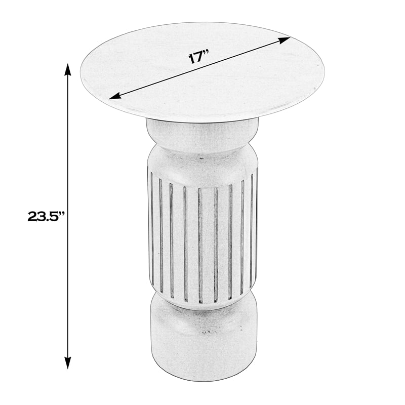 Butler Specialty Company Nala Marble and Wood Side Table - White/Light Beige