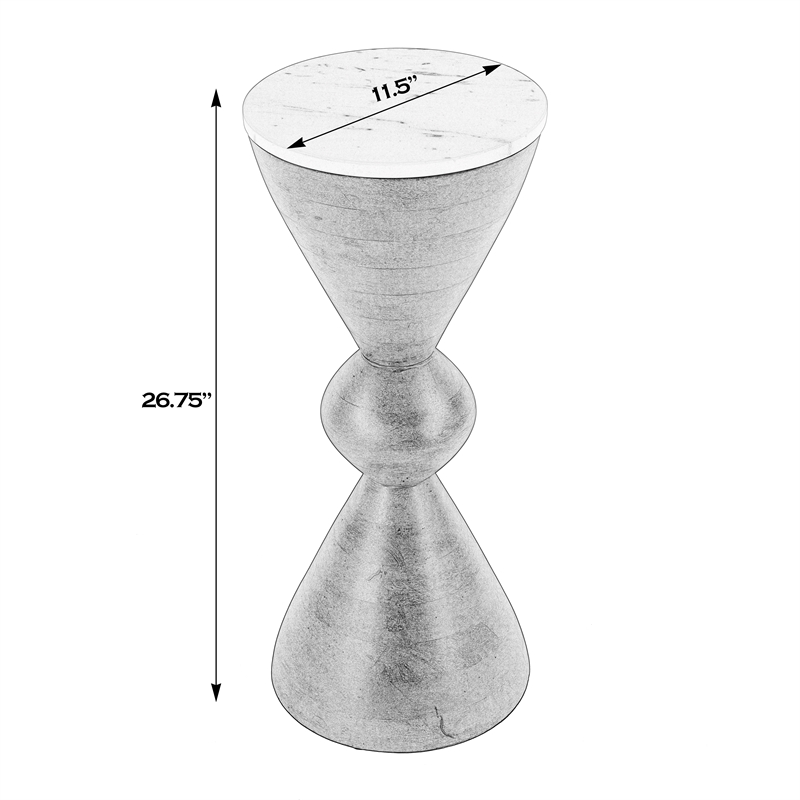 Butler Specialty Company Amra Round Marble and Wood Side Table - Brown