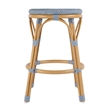 Butler Specialty Tobias Outdoor Rattan Metal Counter Stool - Baby Blue/ Natural