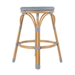 Butler Specialty Tobias Outdoor Rattan Metal Counter Stool - Baby Blue/ Natural