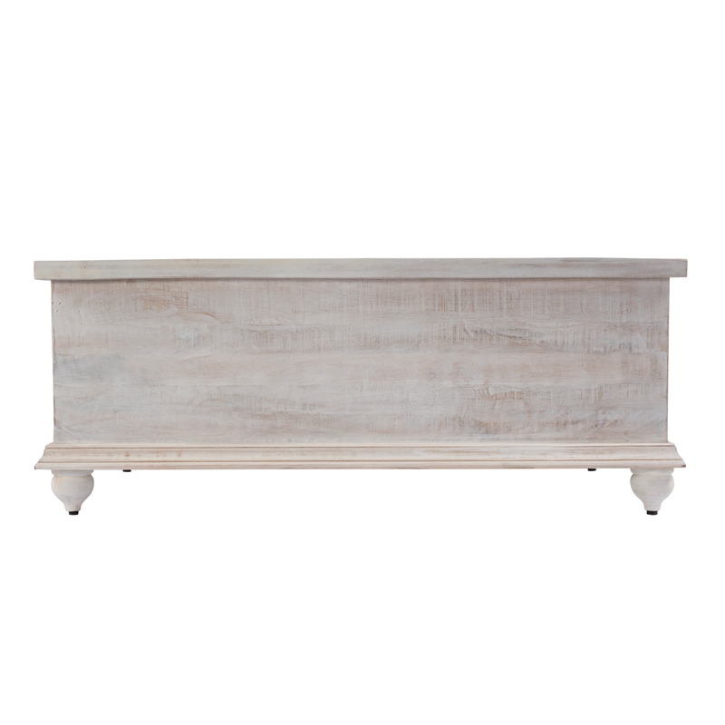 Butler Specialty Company Chipping  Wood 6 Drawer Trunk Coffee Table - White