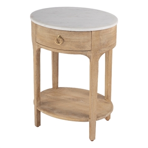 Butler Specialty Company Ellen Marble and Wood 1 Drawer Nightstand - Natural