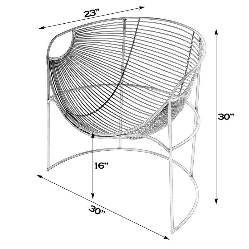 Butler Specialty Company Artemis Oval Iron Metal Basket Accent Chair - Black