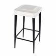 Butler Specialty Maxwell 32&quotH Leather and Metal Square Backless Bar Stool -White