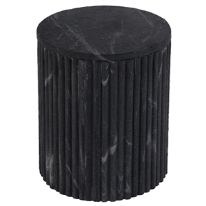 Butler Specialty Sylvester 15&quot W Round Marble and Wood Side Table - Gray