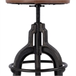 Butler Specialty Knight Adjustable Height Leather & Iron Bar Stool - Brown