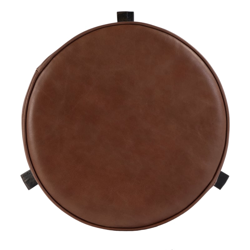 Butler Specialty Knight Adjustable Height Leather & Iron Bar Stool - Brown