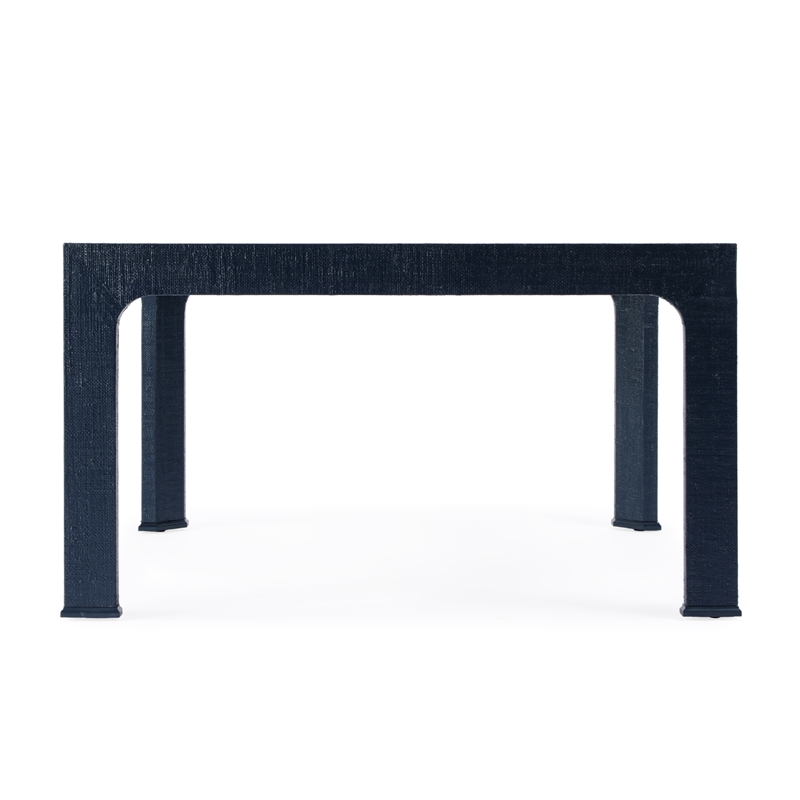 Butler Specialty Company Chatham Glass And Raffia Square Coffee Table - Navy