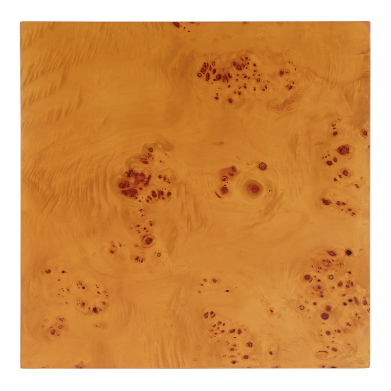 Corsica 20 in. W Square Wood and Acrylic Side Table - Brown/Clear