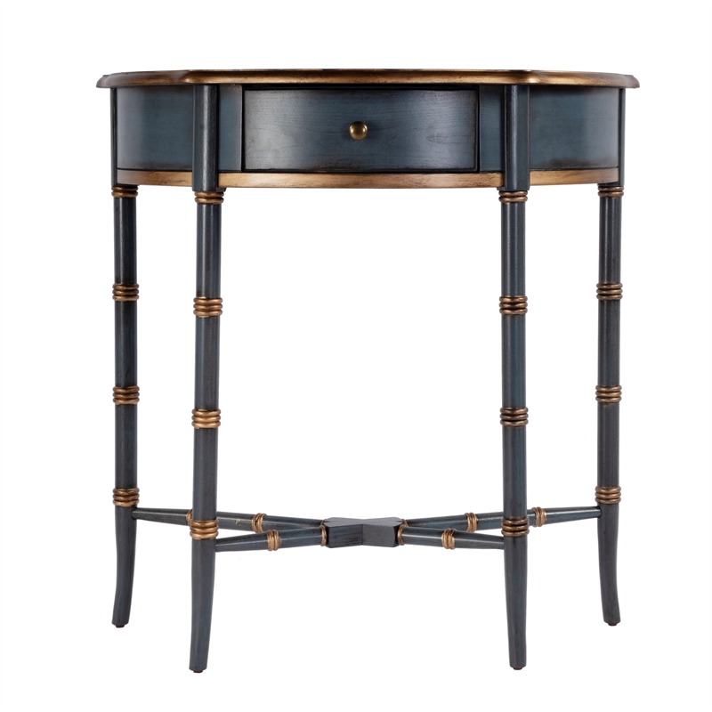Butler Specialty Company Skilling 31 in. W Demilune Wood Console - Pastel Blue