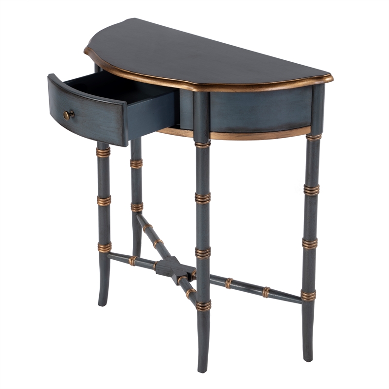 Butler Specialty Company Skilling 31 in. W Demilune Wood Console - Pastel Blue