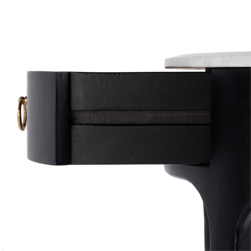 Butler Specialty Company Ellen 18.25 in. W Oval Marble Top Nightstand - Black