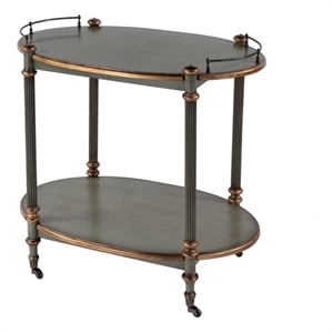 Butler Specialty Company Kathleen 31&quot W Wood 2 Tier Serving Cart - Pastel Green