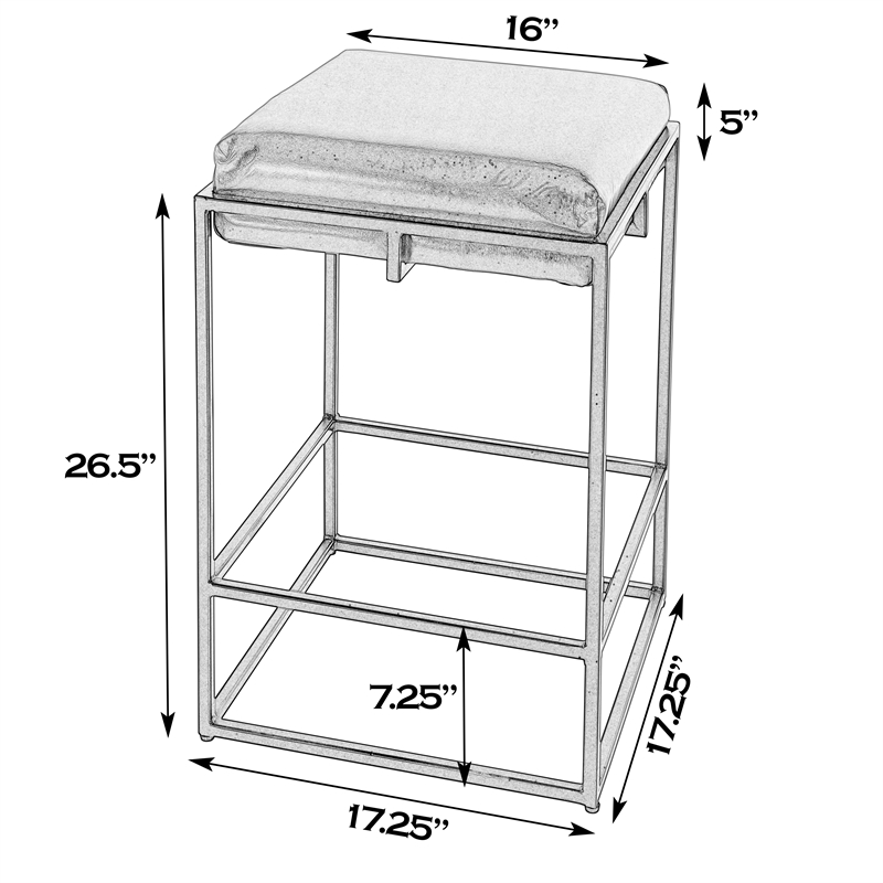 Butler Specialty Company Eldridge 26 in Seat Height Leather Counter Stool -Brown
