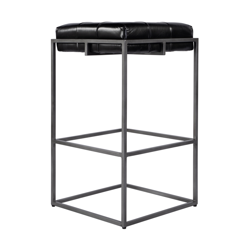 Butler Specialty Company Dudley 31 in. Seat Height Leather Bar Stool in Black