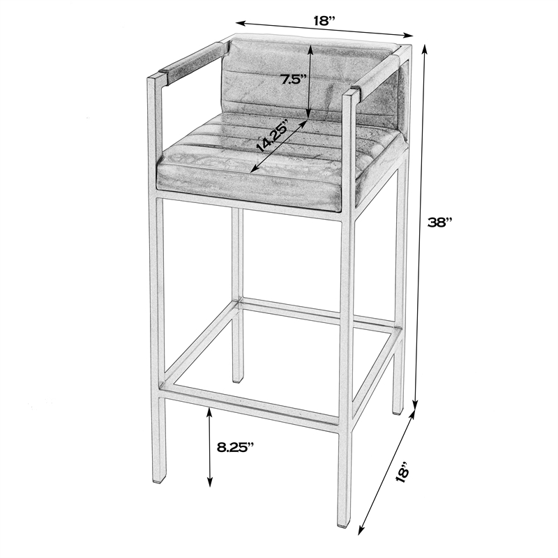 Butler Specialty Company Dennis 31 in. Seat Height Leather Accent Stool in Brown