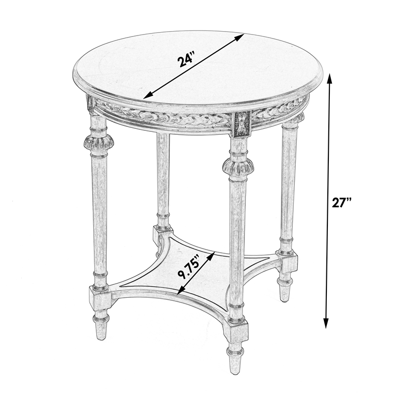 Butler Specialty Company Hellinger 24 in W Round Wood End Table in Pastel Blue