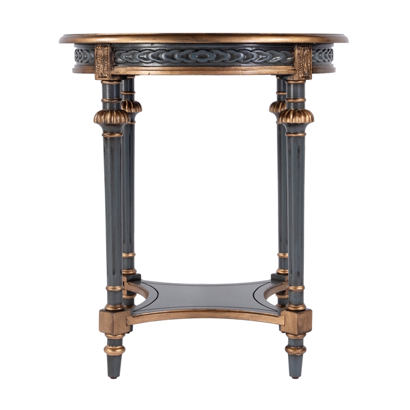 Butler Specialty Company Hellinger 24 in W Round Wood End Table in Pastel Blue