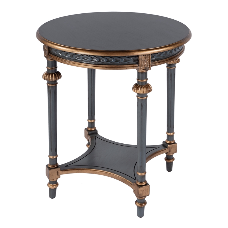 Butler Specialty Company Hellinger 24 in W Round Wood End Table in Pastel Blue