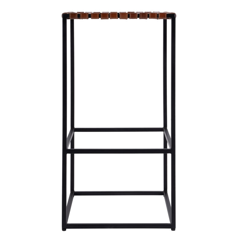 Butler Specialty Company Lowell 30 in. Seat Height Leather Bar Stool in Brown