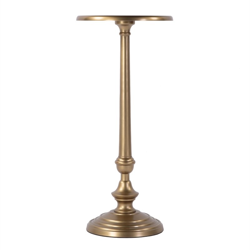 Butler Specialty Company Astoria 10 in. W Round Metal Pedestal End Table - Gold