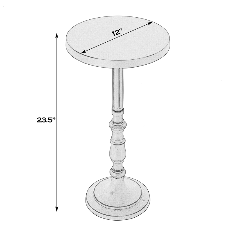 Butler Specialty Company Heidi 12 in. W Rnd All Metal Pedestal End Table-Bronze