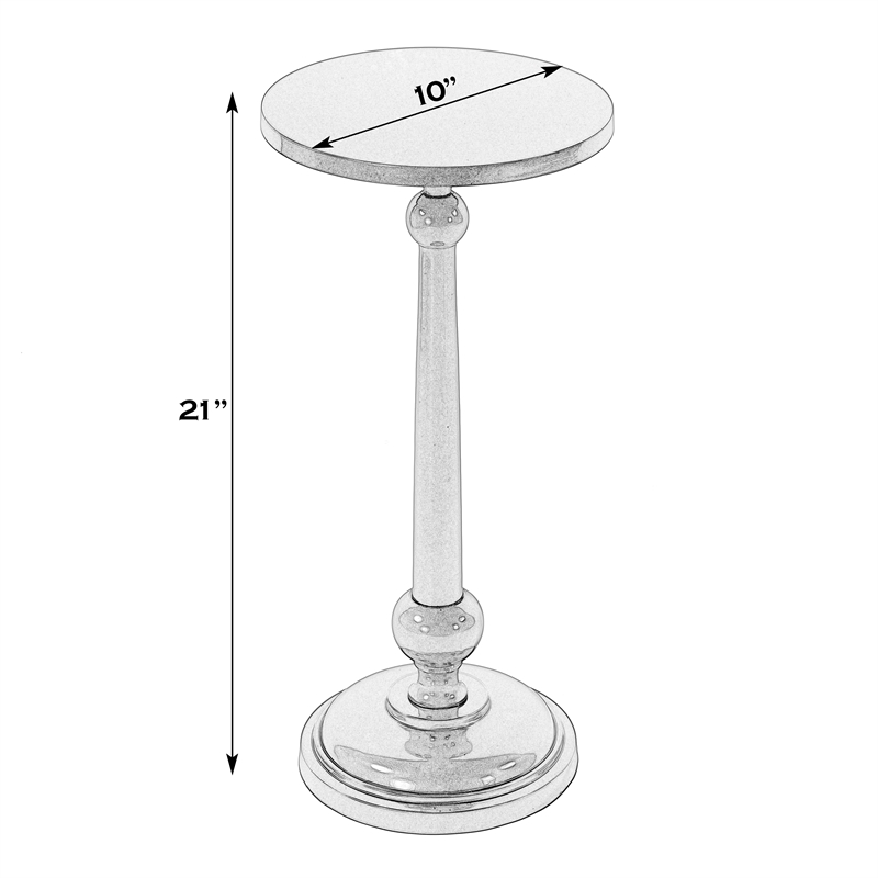 Butler Specialty Company Sterling 10 in. W Rnd Metal Pedestal End Table - Nickel
