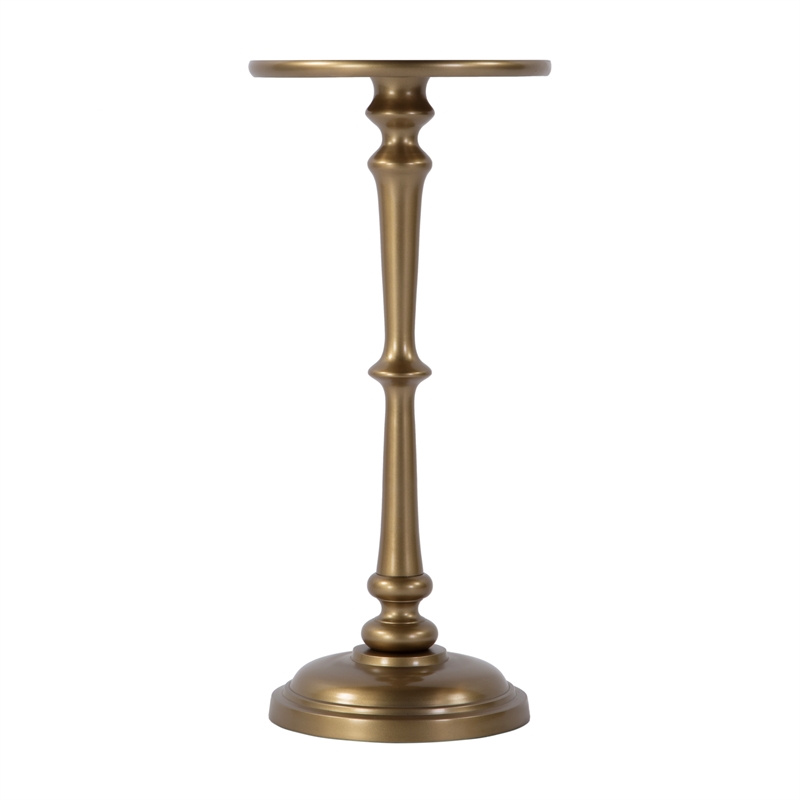 Butler Specialty Company Alisa 10 in. W Round Metal Pedestal End Table - Gold