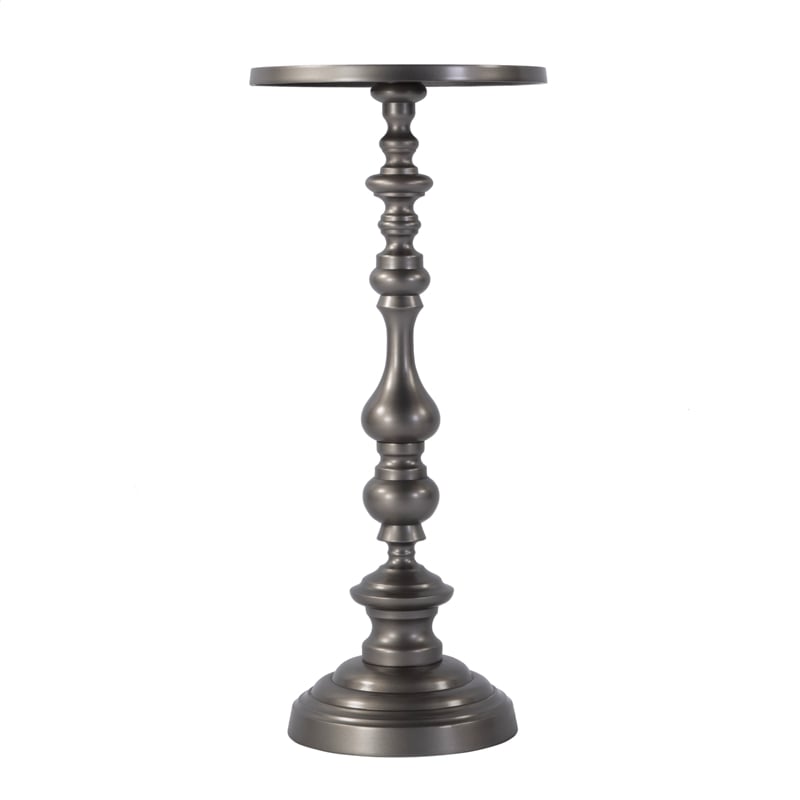 Butler Specialty Company Mario 10 in. W Rnd Metal Pedestal End Table - Nickel