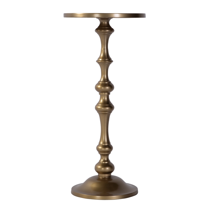 Butler Specialty Company Passeo 10 in. W Round Metal Pedestal End Table-Gold