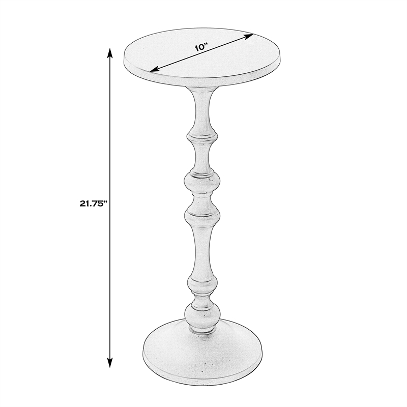 Butler Specialty Company Passeo 10 in. W Round Metal Pedestal End Table-Gold