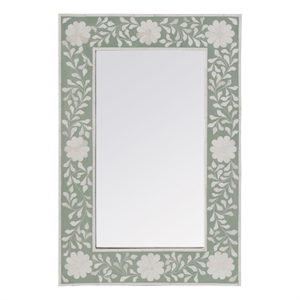 Butler Specialty Company Vivienne 16&quotW x 24&quotH Rect Bone Wall Mirror - Green