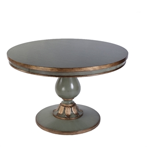 Butler Specialty Company Evie 48&quotW Round Wood Single Pedestal Dining Table-Green
