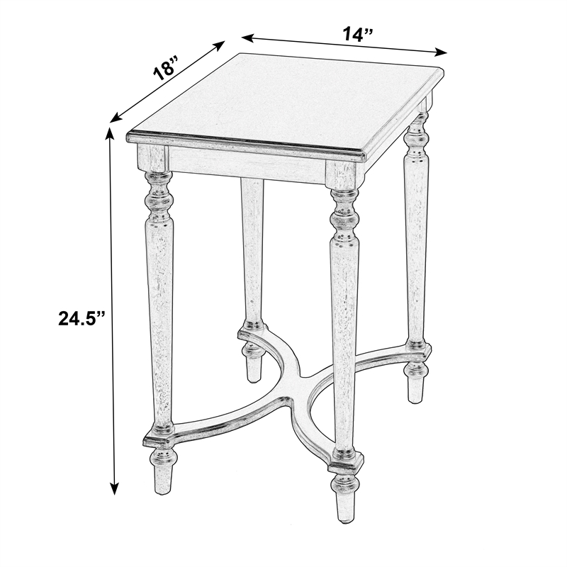 Butler Specialty Company Tyler 18 in. W Rectangular Wood Side Table-Blue