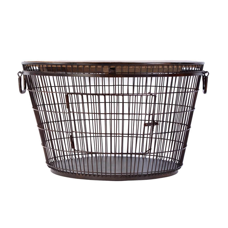 Butler Specialty Company Fulton 28 in. W Round Iron and Wood Coffee Table-Brown