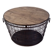 Butler Specialty Company Fulton 28 in. W Round Iron and Wood Coffee Table-Brown