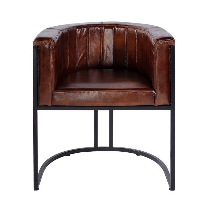 Butler Specialty Company Rockford 19 in. Seat Height Leather Accent Chair-Brown